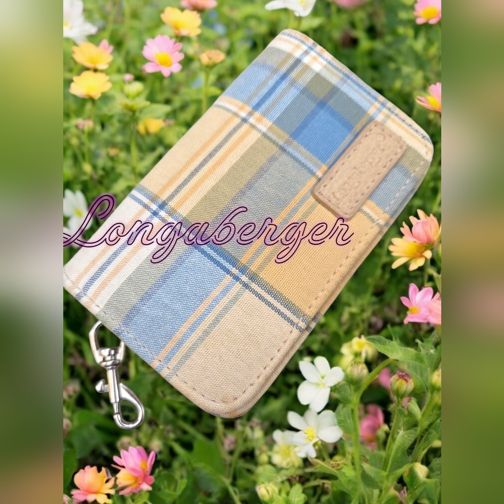 Longaberger Clip Plaid Wallet Coin Bag